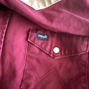 Wrangler Maroon Button-Up Shirt